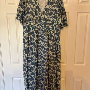 Boden Blue and Green Paisley Maxi Dress